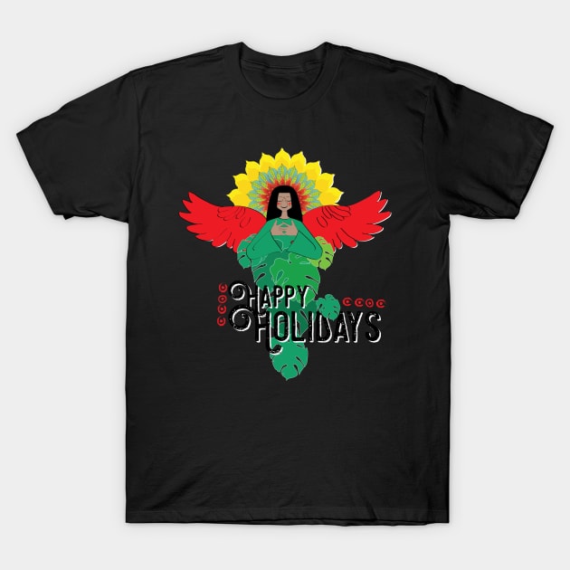 Happy Holidays Indian Angel T-Shirt by emma17